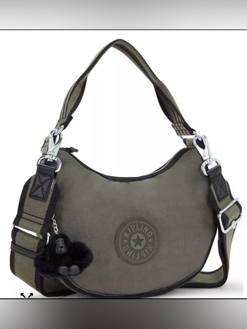 Kipling Malise Green Moss Stripe Retail 108$+ - Picture 1 of 7